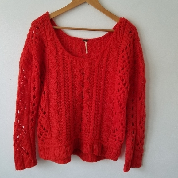 Free People Open Cable Knit Chunky Sweater Small - Picture 2 of 11